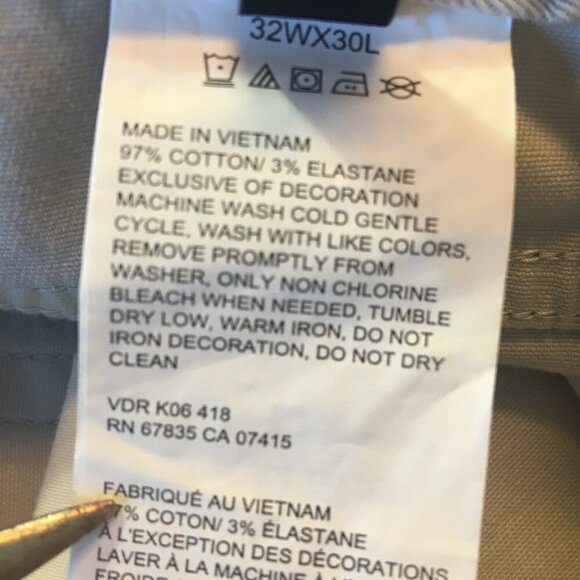 Nautica Mens Pants Size 32x30 Straight Fit Stretch Tan Preppy Hipster - Picture 8 of 11